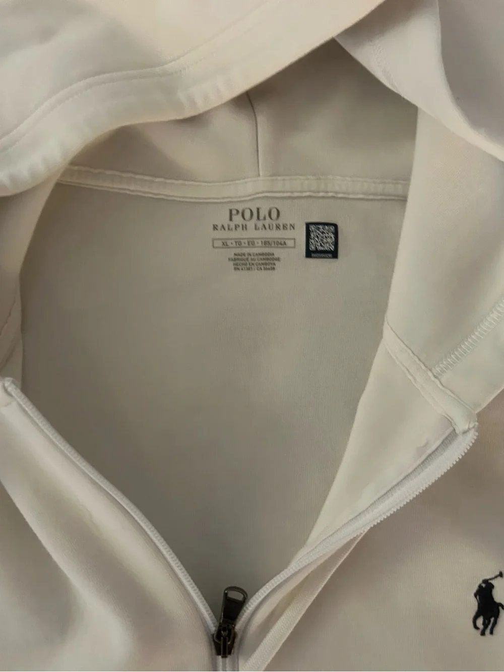 Ralph Lauren Cream Zip-Up Hoodie with Pony Logo